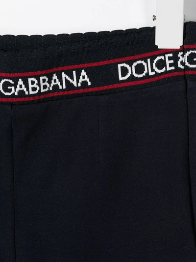 Shop Dolce & Gabbana Interlock Logo-waistband Leggings In Black