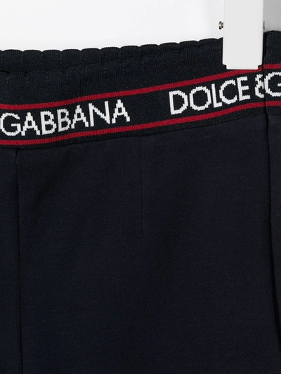 Dolce & Gabbana Logo Waistband Trousers In Black