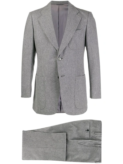 Pre-owned A.n.g.e.l.o. Vintage Cult 1960s Marzotto's Two-piece Slim-fit Suit In Grey