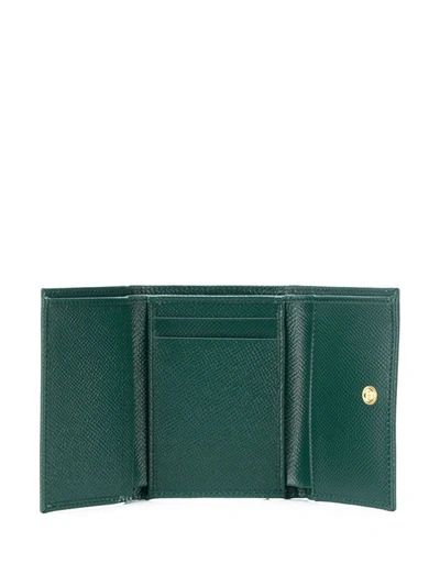 Shop Dolce & Gabbana Dauphine Logo Plaque Wallet In Green