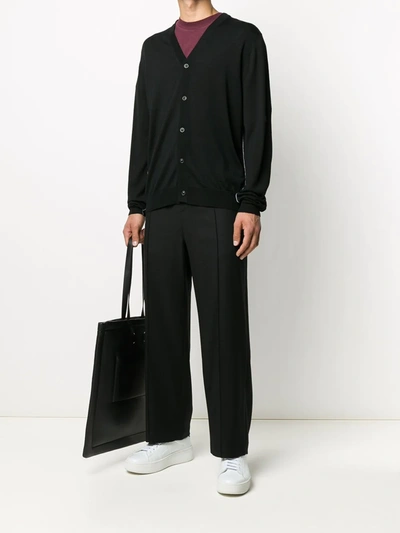 Shop Maison Margiela Tie-waist Wide-leg Trousers In Black