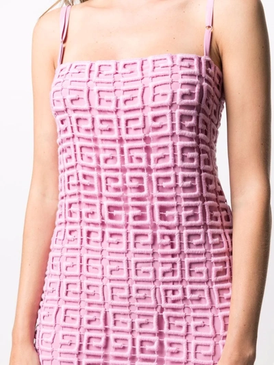 Shop Givenchy 4g Layered Fitted Mini Dress In Pink