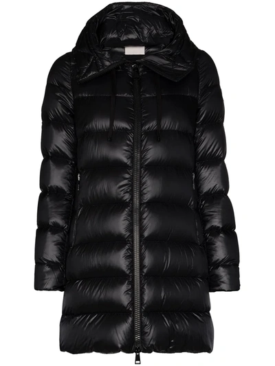 Shop Moncler Suyen Long Padded Jacket In Black