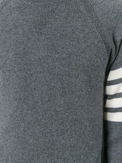 Shop Thom Browne 4-bar Crew Neck Cashmere Jumper In Grey