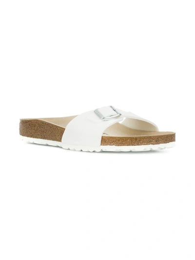 Birkenstock Buckle Slip-on Slides In White