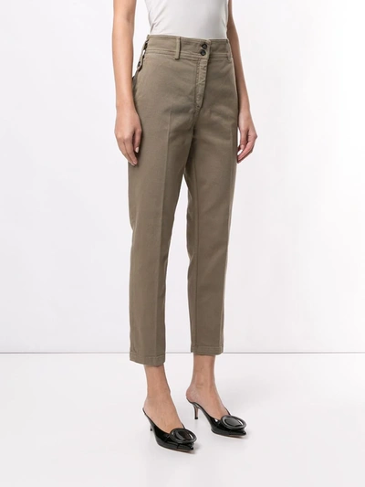 Shop N°21 Slim Cropped Trousers In Brown