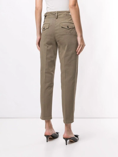 Shop N°21 Slim Cropped Trousers In Brown
