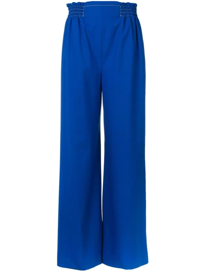 Shop Agnona Straight-leg Trousers In Blue