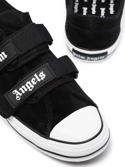 Shop Palm Angels Logo-print Touch-strap Sneakers In Black