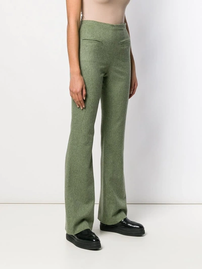 Pre-owned Jean Louis Scherrer 1990's Flared Trousers In Green