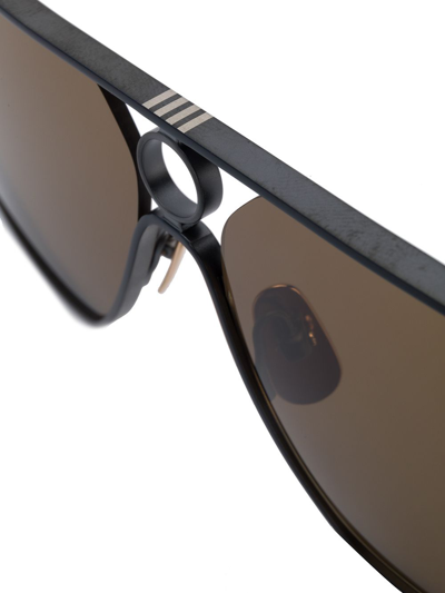 Shop Thom Browne Square Frame Sunglasses In Black