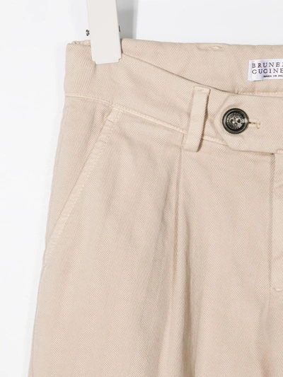 Shop Brunello Cucinelli Straight-leg Trousers In Neutrals