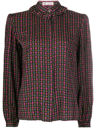 Pre-owned Lanvin Card Decks Print Shirt In Black