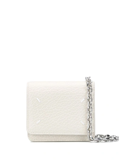 Shop Maison Margiela Small Four-stitch Wallet-on-chain In T2003 Greige