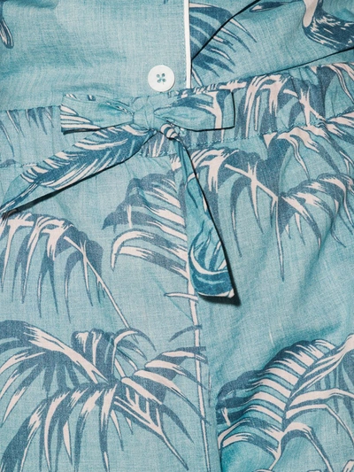 Desmond & Dempsey Bocas Cotton Pyjama Set In Blue