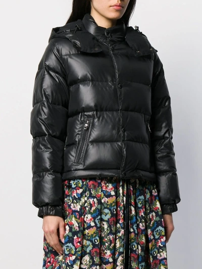Shop Junya Watanabe Contrast Zipped Parka Coat In Black