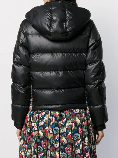 Shop Junya Watanabe Contrast Zipped Parka Coat In Black