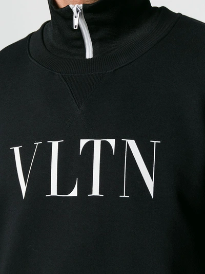 Shop Valentino Vltn Print Sweatshirt In 0no Black