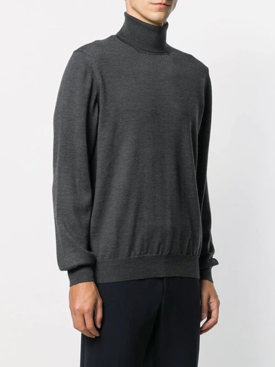 Shop Barba Knitted Roll Neck In Grey