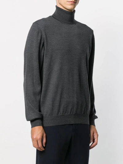Barba Napoli Knitted Roll Neck In Grey