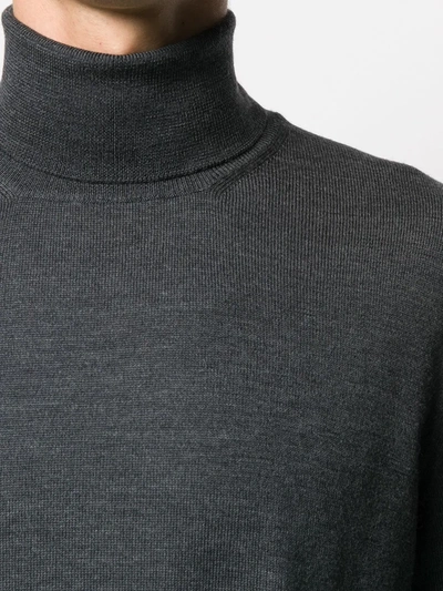Shop Barba Knitted Roll Neck In Grey