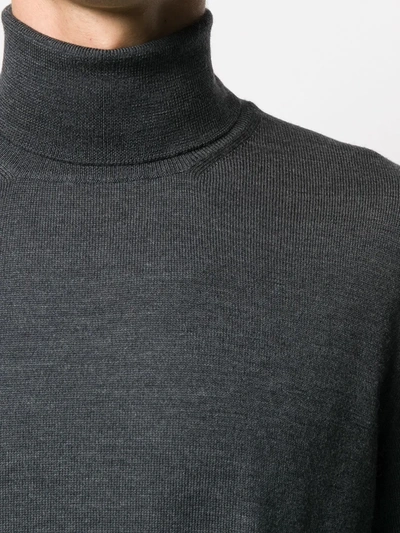 Barba Napoli Knitted Roll Neck In Grey