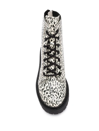 Shop Kenzo Paint-splatter 55mm Ankle Boots In Neutrals
