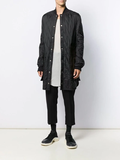Shop Rick Owens Quilted Duffle Coat In Black