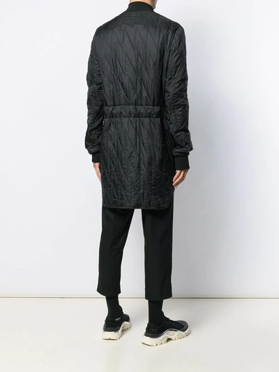 RICK OWENS QUILTED DUFFLE COAT - 黑色
