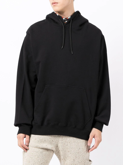 Msgm Logo-print Long-sleeve Hoodie In Black