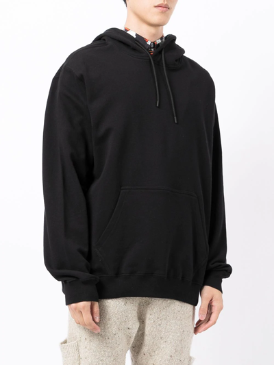 Msgm Logo-print Long-sleeve Hoodie In Black