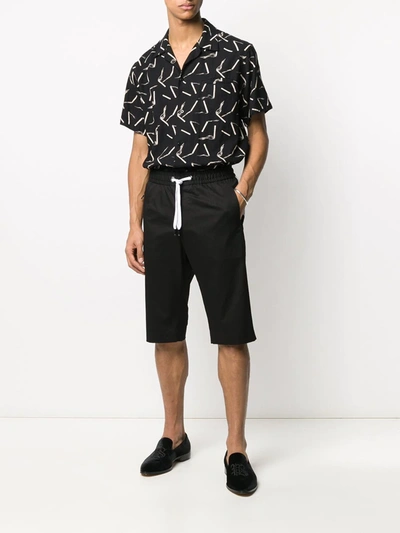 Shop Dolce & Gabbana Striped Track Shorts In Black