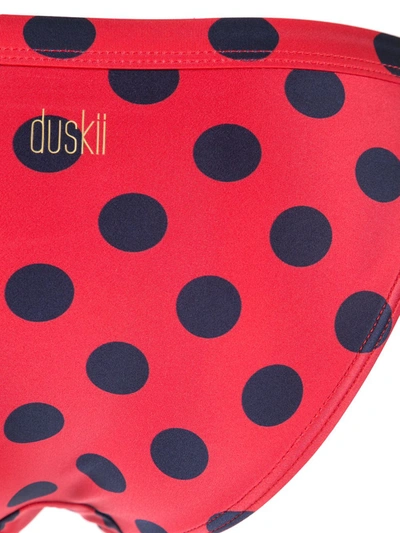 Duskii Cerise Banded Bikini Bottoms In Red