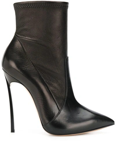 Shop Casadei Stiletto Heel Pointed Toe Boots In Black