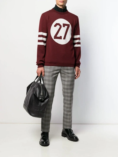 Shop Dolce & Gabbana 27 Striped Knitted Sweater In Red