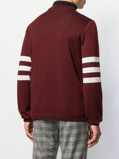 Shop Dolce & Gabbana 27 Striped Knitted Sweater In Red