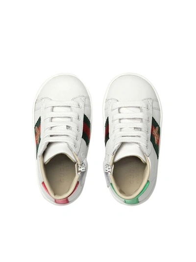 Shop Gucci Toddler's Leather High-top Sneakers In White