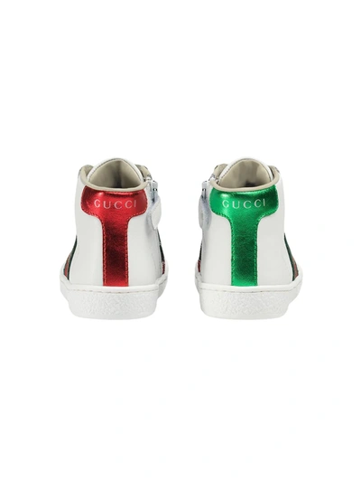 Shop Gucci Toddler's Leather High-top Sneakers In White