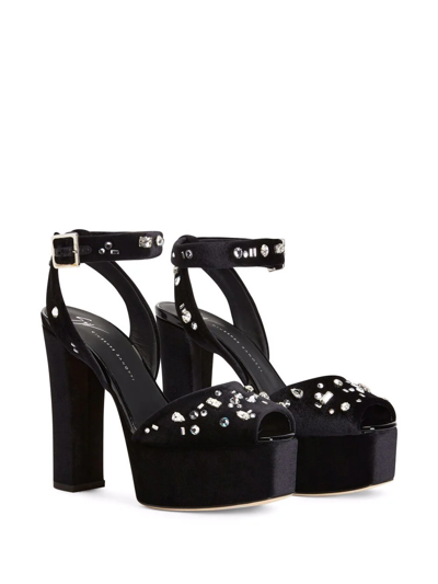 Shop Giuseppe Zanotti Betty Suede Sandals In Black