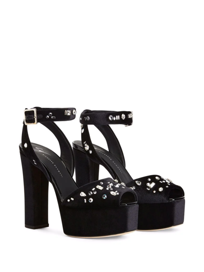Giuseppe Zanotti Betty Suede Sandals In Black