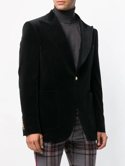 Shop Gucci Single Breasted Blazer In Black