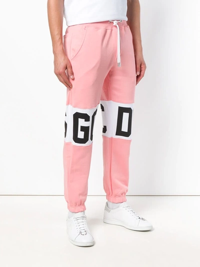 Shop Gcds Logo Strip Joggers In Pink