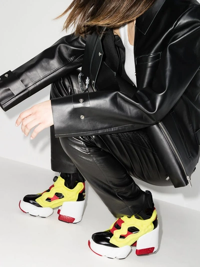 Maison Margiela Tabi Instapump High Heels Ankle Boots In Black Leather In Black
