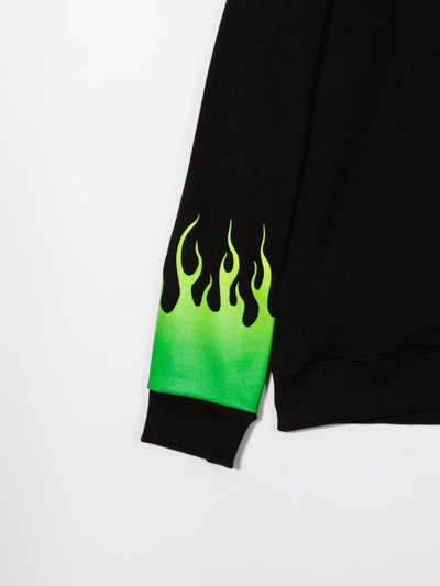 Shop Vision Of Super Flame Print Sweatshirt In Black