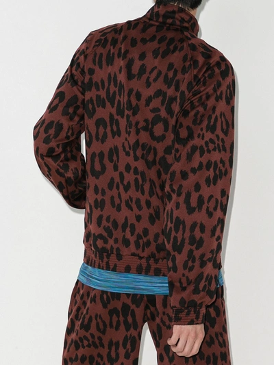 Kenzo Leopard Print Track Jacket In Black
