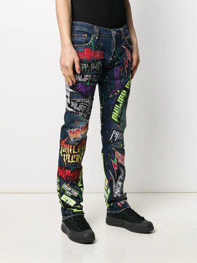 Shop Philipp Plein Rock Pp Straight-fit Jeans In Blue