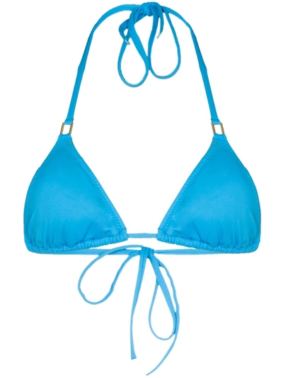 Shop Melissa Odabash Cancun Triangle Bikini Top In Blue
