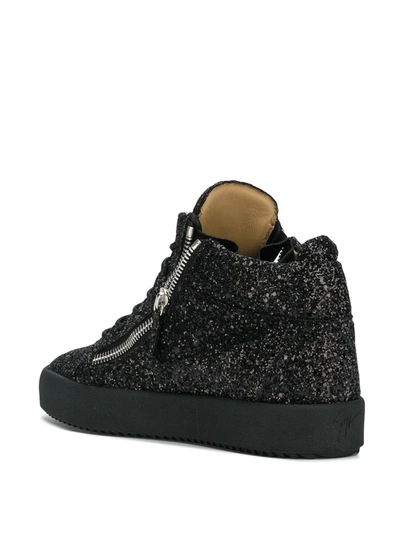 Shop Giuseppe Zanotti Kriss Glitter Sneakers In Black