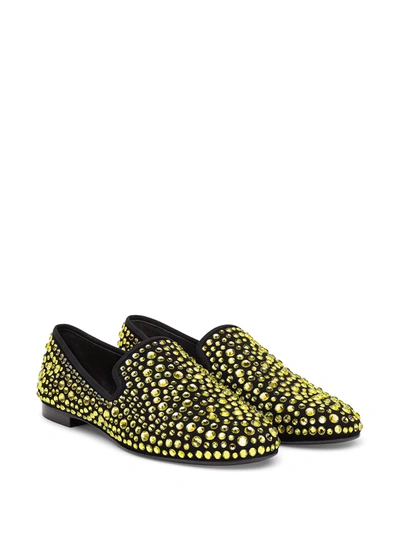 Shop Giuseppe Zanotti David Embellished Loafers In Black