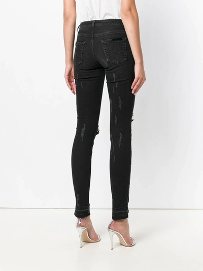 Shop Philipp Plein Distressed Skinny Jeans In Black